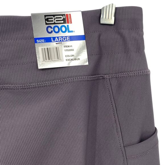 32 DEGREE COOL NWT Athletic Straight Leg Rib Knit Pants Purple Size Large Pocket - Picture 5 of 7